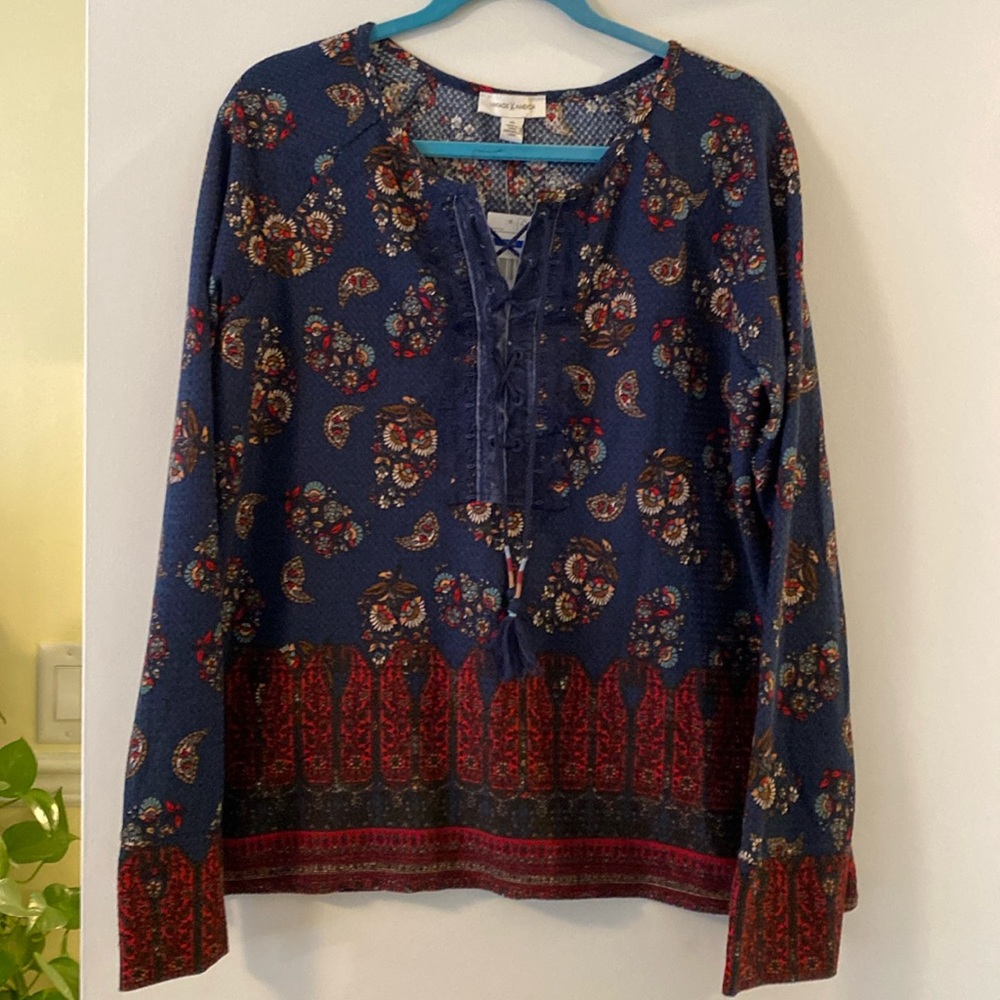 Vintage America navy print shirt